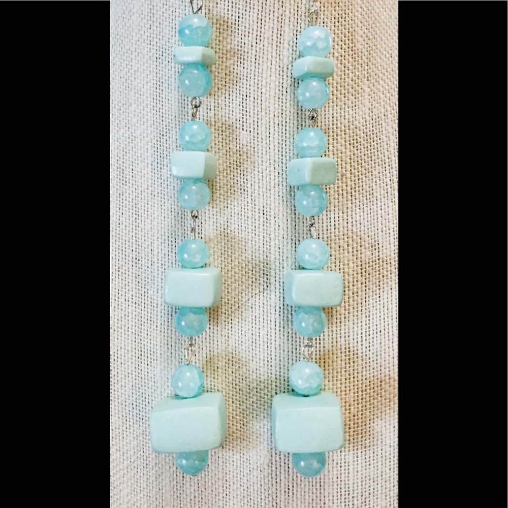 Teal Clay Earrings, Handcrafted by Sue-